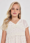Vestido Con Motivo Estampado Hueso Niña Junior Mayoral M6920 MAYORAL