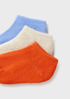 Set 3 Calcetines Lisos Rojo-Cielo-Crema Niño Mayoral M10396 MAYORAL