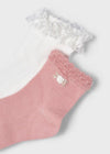 Set 2 Calcetines Rosa-Blanco Niña Mayoral M10469 MAYORAL