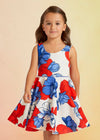 Vestido Crepe Estampado Rojo Niña Abelylula M5048 ABEL Y LULA