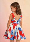 Vestido Crepe Estampado Rojo Niña Abelylula M5048 ABEL Y LULA