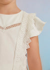 Blusa Cintas Bordado Blanco Niña Abelylula M5126 ABEL Y LULA