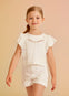Short Vertir Bordada Blanco Niña Abelylula M5231