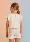 Short Vertir Bordada Blanco Niña Abelylula M5231 ABEL Y LULA