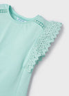 Blusa S/M Volante Crochet Agua Niña Mayoral M3061 MAYORAL
