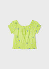 Blusa Bordado Verde Niña Mayoral M3139 MAYORAL