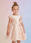 Vestido Mikado Flores Relieve Melocoton Abelylula M5039 ABEL Y LULA