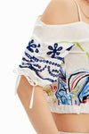 Blusa Corta Ilustraciones Blanco Dama Desigual 23Swbw22 DESIGUAL