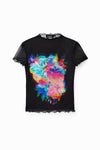 Blusa M/C Tul Negro Dama Desigual 23Swtk41 DESIGUAL