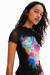 Blusa M/C Tul Negro Dama Desigual 23Swtk41 DESIGUAL