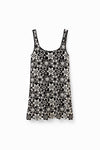 Vestido Costo Crochet Retro Negro Desigual M23Swvf01 DESIGUAL