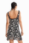 Vestido Costo Crochet Retro Negro Desigual M23Swvf01 DESIGUAL