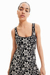 Vestido Costo Crochet Retro Negro Desigual M23Swvf01 DESIGUAL