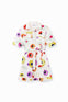 Vestido Corto Camisero Flores Designed Cristian Lacroix Blanco 23Swvw75 Desigual