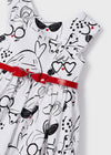 Vestido Con Cinturon Rojo Estampado Niña Mayoral M3921 MAYORAL