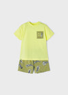 Pijama Playera M/C Algodon Amarillo Verde Niño Mayoral M3795 MAYORAL