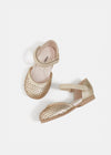 Calzado Estilo Alpargata Talon Troquel Oro-Beige Niña Mayoral 41444 MAYORAL