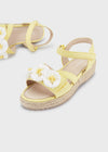 Huarache Plataforma Yute Flores Amarillo Niña Mayoral 47461 MAYORAL