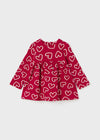Vestido M/L Algodon Jacquard Rojo Bebe Niña Mayoral M2988 MAYORAL