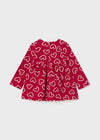 Vestido M/L Algodon Jacquard Rojo Bebe Niña Mayoral M2988 MAYORAL