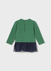 Vestido M/L Combinado Tul Verde/Marino Bebe Niña Mayoral M2989 MAYORAL
