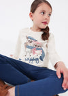 Conjunto Leggings Blusa M/L Beige Azul Niña Mayoral M4788 MAYORAL