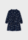 Vestido Gasa Estampada Marino Niña Mayoral M4920 MAYORAL