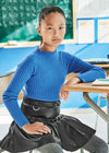 Blusa Medio Cuello Tejido Azul Rey Junior Niña Mayoral M7040 MAYORAL