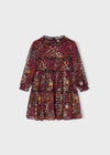 Vestido Gasa Estampada Tinto Niña Mayoral M4920 MAYORAL