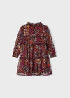 Vestido Gasa Estampada Tinto Niña Mayoral M4920 MAYORAL