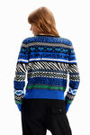 Desigual Sueter Tejido_Dermont, Azul, M23Wwjf48 DESIGUAL