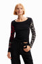 Desigual Blusa M/L Hery, Negro, M23Wwtkbq