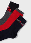 Set 3 Calcetines Rojo Niño Mayoral M10572 MAYORAL
