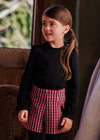 Shorts Tweed Cuadros Rojo Niña Abelylula M5765 ABEL Y LULA