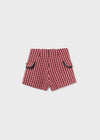 Shorts Tweed Cuadros Rojo Niña Abelylula M5765 ABEL Y LULA