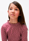 Blusa Manga Larga Estampada Lunares Magenta Junior Niñamayoral M7050 MAYORAL