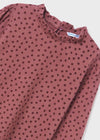 Blusa Manga Larga Estampada Lunares Magenta Junior Niñamayoral M7050 MAYORAL