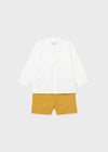 Conjunto Bermuda Camisa M/L Lino Color Ocre Bebe Niño Mayoral M1246 MAYORAL