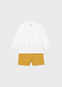 Conjunto Bermuda Camisa M/L Lino Color Ocre Bebe Niño Mayoral M1246