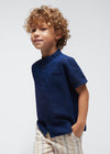 Camisa M/C Cuello Mao Lino Azul Niño Mayoral M3113 MAYORAL