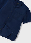 Camisa M/C Cuello Mao Lino Azul Niño Mayoral M3113 MAYORAL