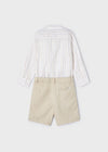 Conjunto Vestir Bermuda Camisa M/L Cuello Mao Camel Niño Mayoral M3281 MAYORAL