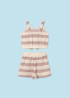 Conjunto 2 Piezas Pique Rayas Color Terracota Junior Niña Mayoral M6276 MAYORAL