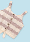 Conjunto 2 Piezas Pique Rayas Color Terracota Junior Niña Mayoral M6276 MAYORAL
