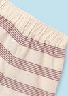 Conjunto 2 Piezas Pique Rayas Color Terracota Junior Niña Mayoral M6276 MAYORAL