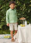 Conjunto Camisa M/L Bermuda Lino Verde Niño Abelylula M15253 ABEL Y LULA