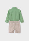 Conjunto Camisa M/L Bermuda Lino Verde Niño Abelylula M15253 ABEL Y LULA