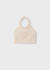 Top Calado Beige Cuello Halter Junior Niña Mayoral M6025 MAYORAL