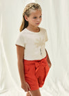 Short Lino Color Teja Junior Niña Mayoral M6268 MAYORAL