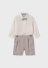 Conjunto Camisa Con Moño Bermuda Natural Niño Abelylula M15255 ABEL Y LULA